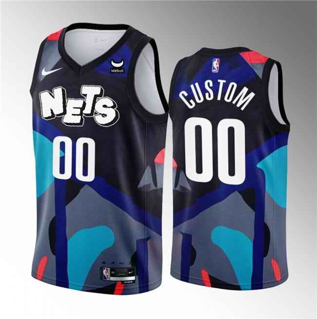 Men's Brooklyn Nets Active Player Custom Black 2023/24 City Edition Stitched Basketball Jersey