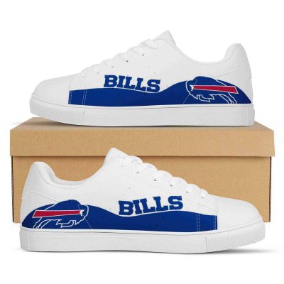 Women's Buffalo Bills Low Top Leather Sneakers 003