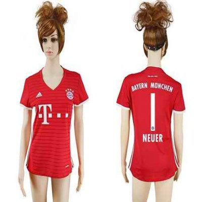 Women's Bayern Munchen #1 Neuer Home Soccer Club Jersey