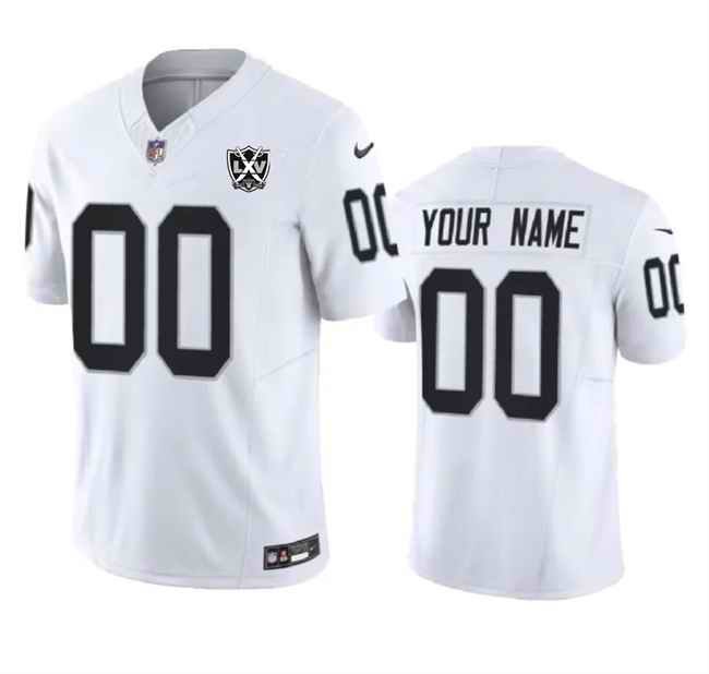 Men's Las Vegas Raiders Active Player Custom White 2024 F.U.S.E 65th Anniversary Patch Vapor Stitched Football Jersey