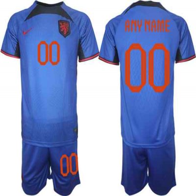 Men's Netherlands Custom Royal Away Soccer Jersey Suit