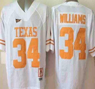 Longhorns #34 Ricky Williams White Stitched NCAA Jersey