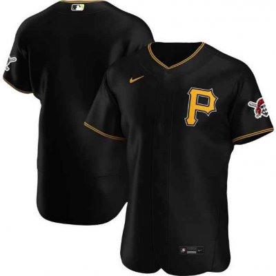 Men's Pittsburgh Pirates Blank Black Flex Base Stitched Jersey