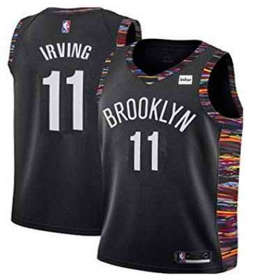 Men's Brooklyn Nets #11 Kyrie Irving Black City edition Swingman Stitched NBA Jersey