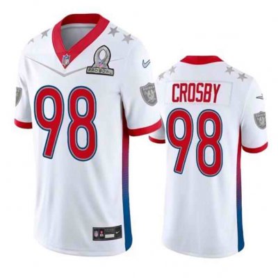 Youth Las Vegas Raiders #98 Maxx Crosby 2022 White Pro Bowl Stitched Jersey