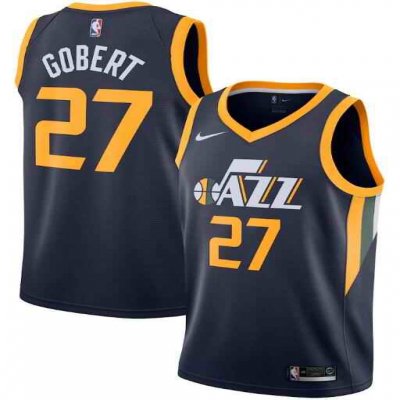 Men's Utah Jazz #27 Rudy Gobert Navy Icon Edition Swingman Stitched Jersey