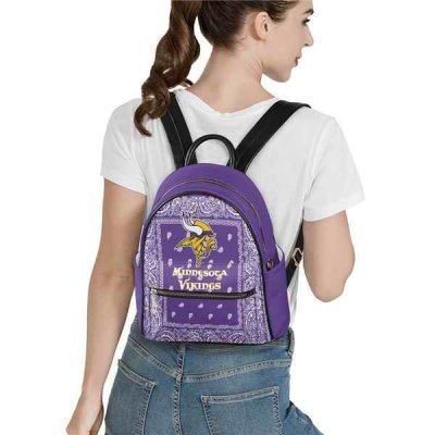 Minnesota Vikings PU Leather Casual Backpack 001(Pls Check Description For Details)