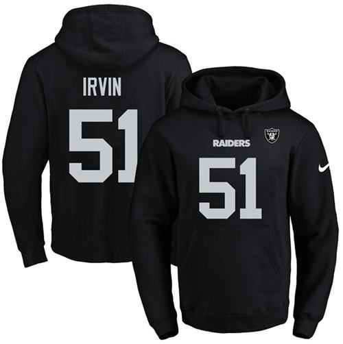 Nike Raiders #51 Bruce Irvin Black Name & Number Pullover NFL Hoodie