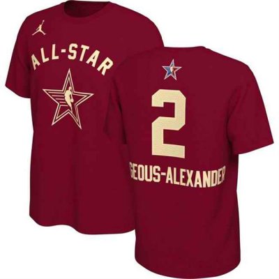 Men's 2024 All-Star #2 Shai Gilgeous-Alexander Crimson T-Shirt