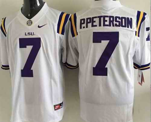 LSU Tigers #7 Patrick Peterson White Stitched NCAA Jersey