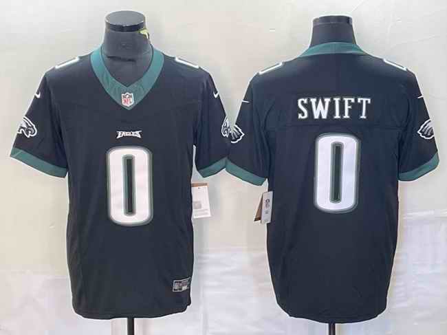 Men's Philadelphia Eagles #0 D'Andre Swift Black 2023 F.U.S.E. Vapor Untouchable Limited Stitched Football Jersey