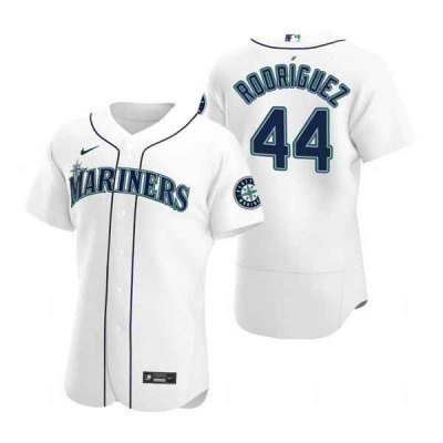 Men's Seattle Mariners 44 Julio Rodr'guez White Flex Base Stitched Jersey