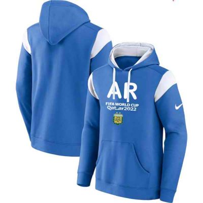 Men's Argentina Blue 2022 FIFA World Cup Soccer Hoodie