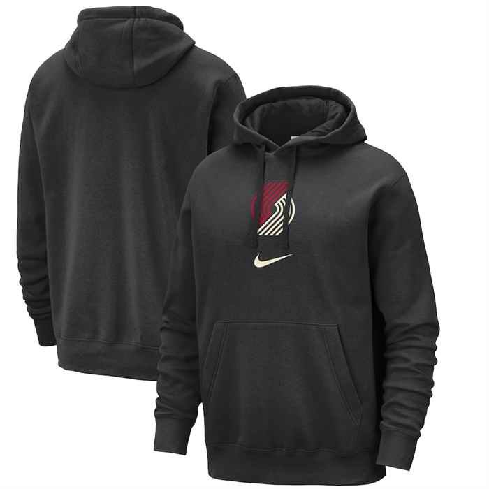 Men's Portland Trail Blazers Black 2023/24 City Edition Essential Club Pullover Hoodie