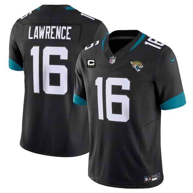 Men's Jacksonville Jaguars #16 Trevor Lawrence Black 2024 With 4-Star C Patch Vapor Untouchable Limited Stitched Jersey