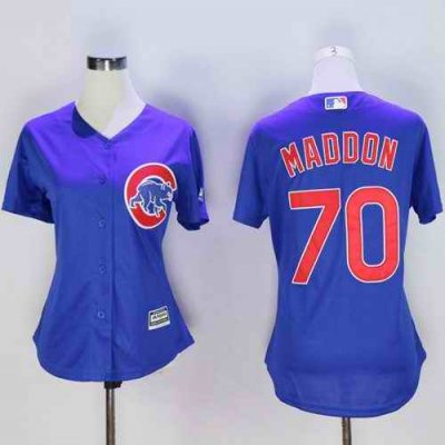 Cubs #70 Joe Maddon Blue Women's Alternate Stitched MLB Jersey