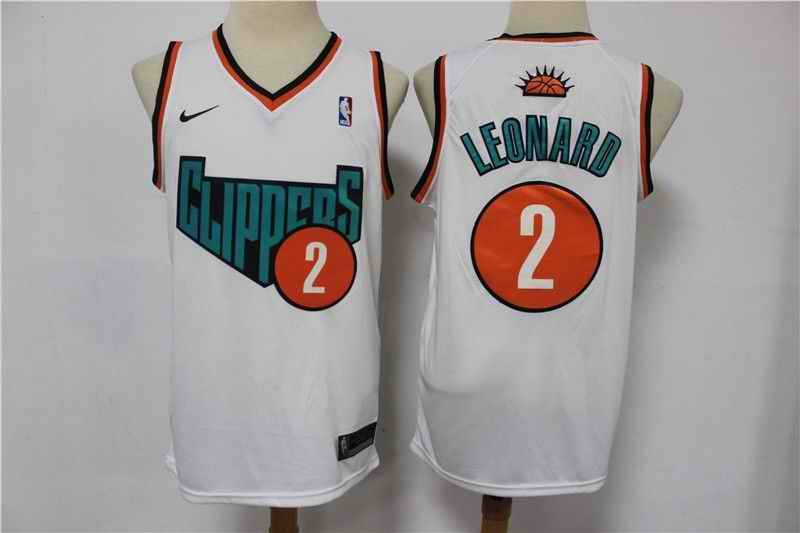 Men's Los Angeles Clippers #2 Kawhi Leonard White Swingman Stitched Jersey