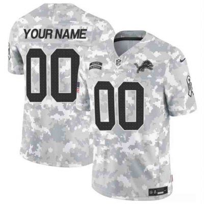 Men's Detroit Lions Active Player Custom 2024 F.U.S.E Arctic Camo Salute to Service Limited Stitched Football Jersey