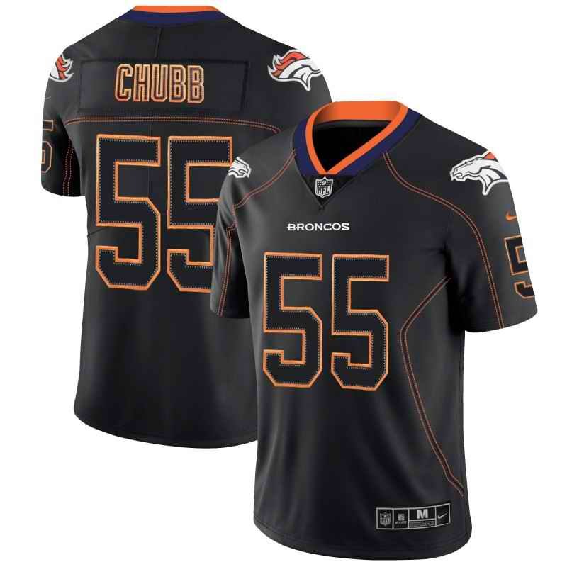 Men's Denver Broncos #55 Bradley Chubb Black 2018 Lights Out Color Rush NFL Limited Stitched Jersey