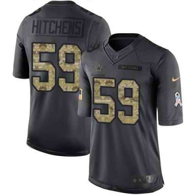 Nike Cowboys #59 Anthony Hitchens Black Men's Stitched NFL Limited 2016 Salute To Service Jersey