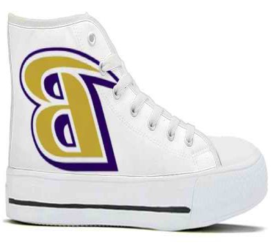 Men's Baltimore Ravens High Top Canvas Sneakers 007