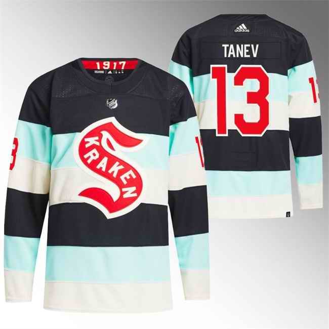 Men's Seattle Kraken #13 Brandon Tanev 2024 Deep Sea Blue Winter Classic Stitched Jersey