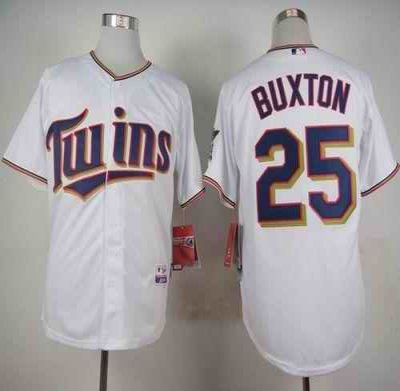 Twins #25 Byron Buxton White Cool Base Stitched MLB Jersey