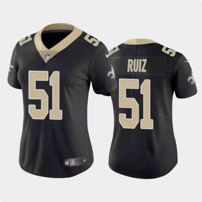 Women's New Orleans Saints #51 Cesar Ruiz Black Vapor Untouchable Limited Stitched Jersey(Run Small)