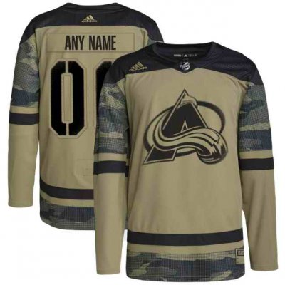 Men's Colorado Avalanche Custom Camo Salute to Service Stitched Jersey