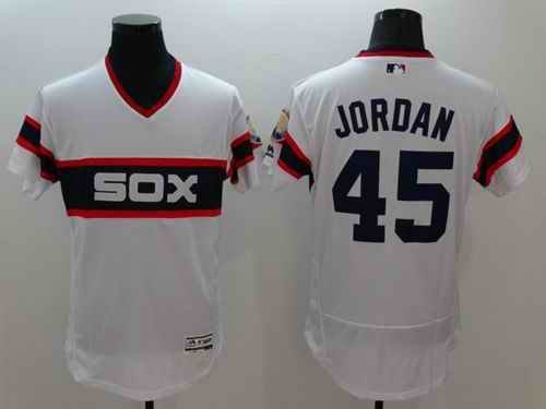 White Sox #45 Michael Jordan White Flexbase Authentic Collection Stitched MLB Jersey