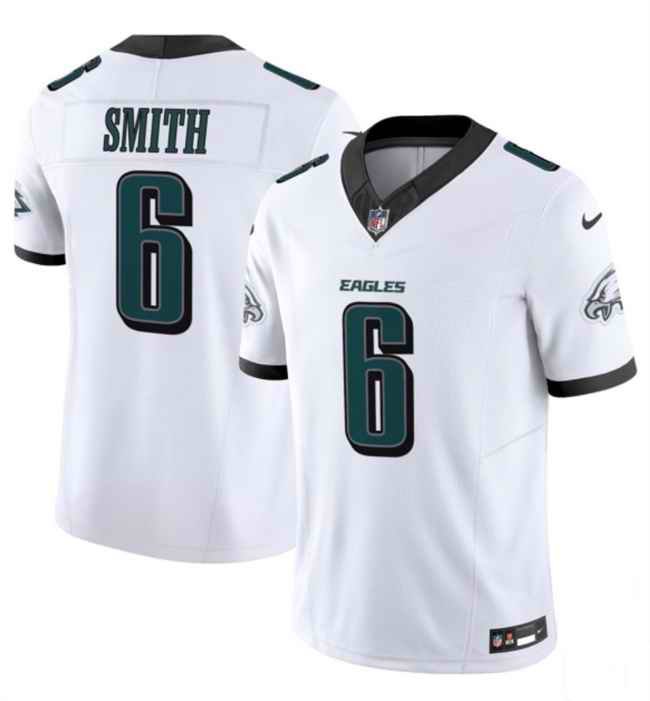 Men's Philadelphia Eagles #6 DeVonta Smith White 2024 New F.U.S.E. Vapor Untouchable Limited Stitched Football Jersey