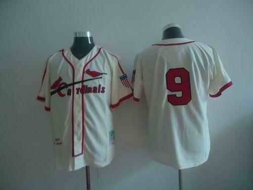 Mitchell And Ness Cardinals #9 Roger Maris Cream Throwback Stitched MLB Jersey