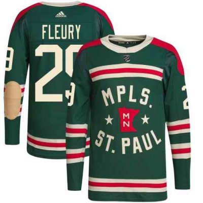 Men's Minnesota Wild #29 Marc-Andre Fleury Green Stitched Jersey