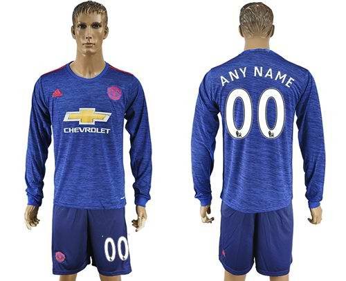 Manchester United Personalized Away Long Sleeves Soccer Club Jersey