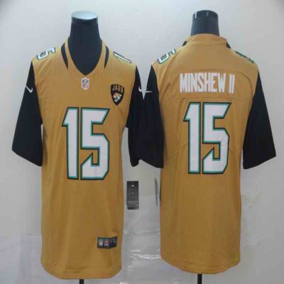 Men's Jacksonville Jaguars #15 Gardner Minshew II Yellow Color Rush Stitched NFL Jersey