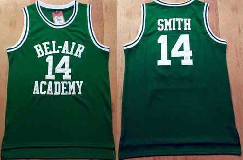 Bel-Air Academy #14 Smith Green Stitched Basketball Jersey