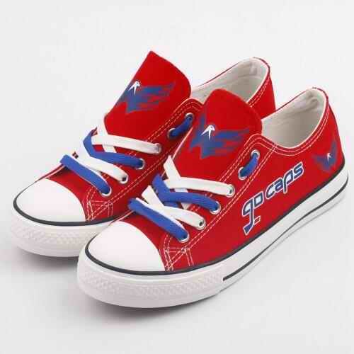 Women's and Youth Washington Capitals Repeat Print Low Top Sneakers 001