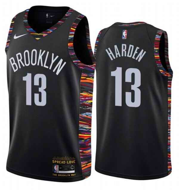 Men's Brooklyn Nets #13 James Harden Black City Edition Stitched NBA Jersey