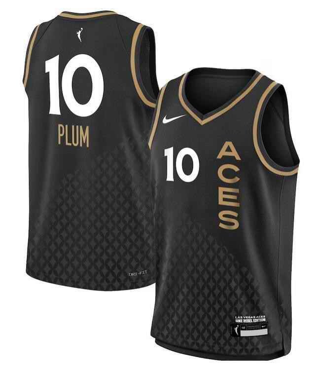 Men's Las Vegas Aces #10 Kelsey Plum Black Stitched Jersey