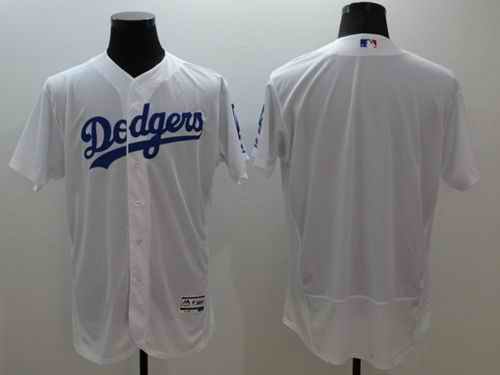 Dodgers Blank White Flexbase Authentic Collection Stitched MLB Jersey