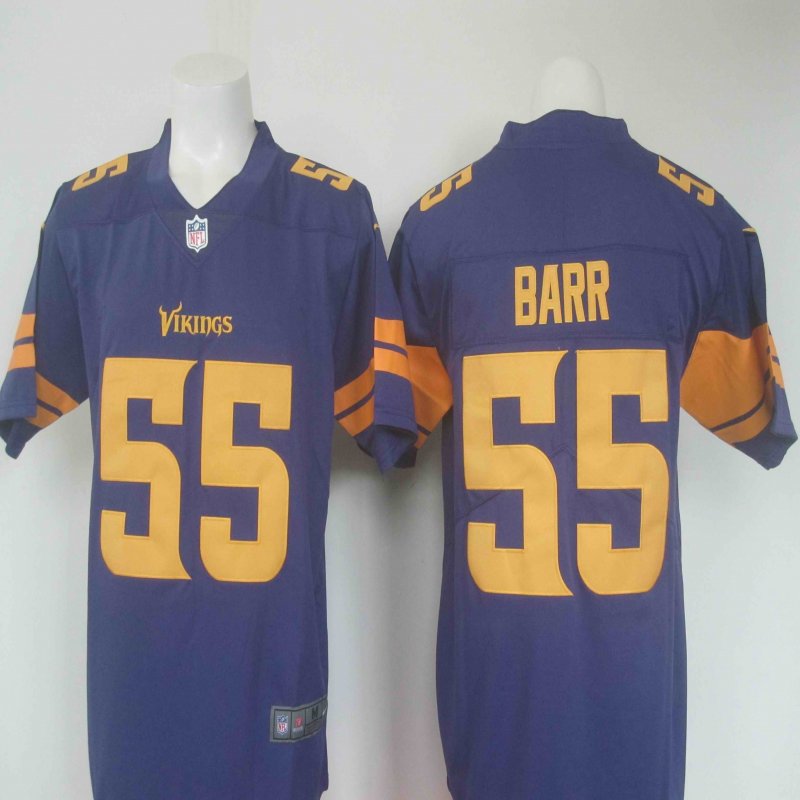 Men's Nike Minnesota Vikings #55 Anthony Barr Purple Limited Rush Stitched NFL Jersey