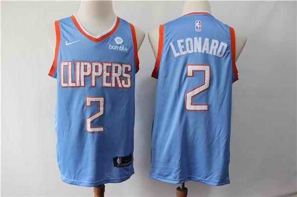 Men's Los Angeles Clippers #2 Kawhi Leonard Blue Stitched NBA Jersey