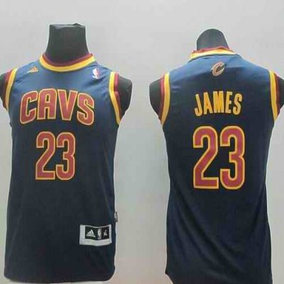 Revolution 30 Cavaliers #23 LeBron James Dark Blue Stitched Youth NBA Jersey