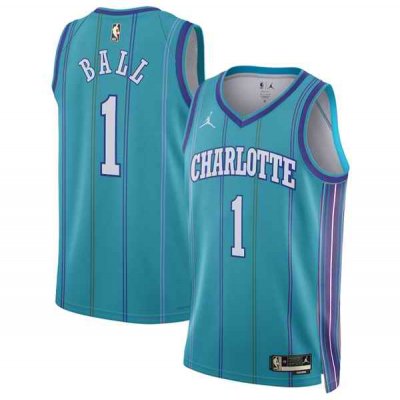 Men's Charlotte Hornets #1 LaMelo Ball Teal 2023/24 Classic Edition Stitched Basketball Jersey