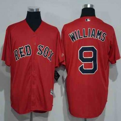 Red Sox #9 Ted Williams Red New Cool Base Stitched MLB Jersey