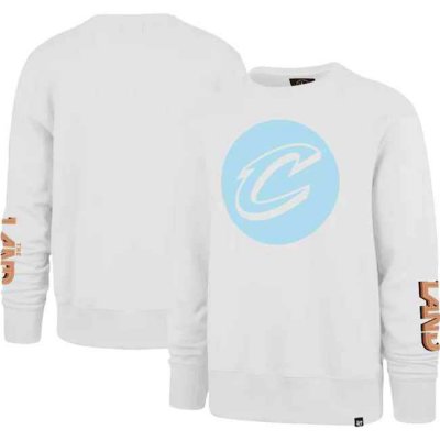 Men's Cleveland Cavaliers '47 White 2022/23 City Edition Two-Peat Headline Pullover Sweatshirt