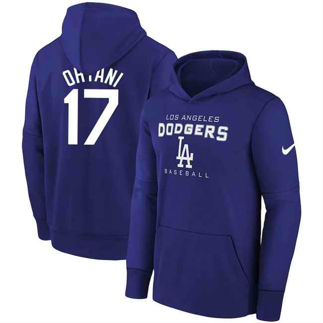 Los Angeles Dodgers #17 Shohei Ohtani Royal Name & Number Pullover Hoodie