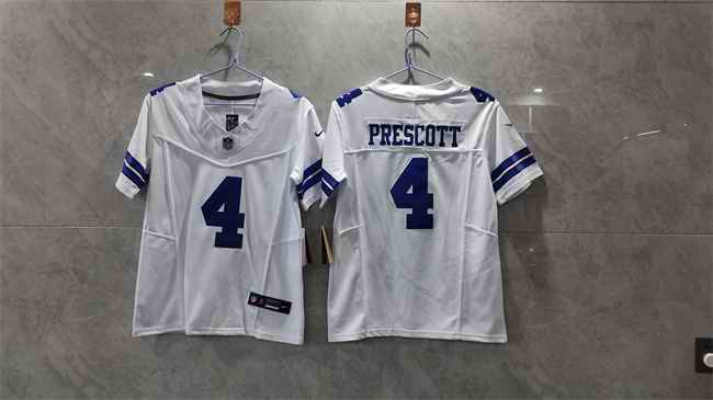 Youth Dallas Cowboys #4 Dak Prescott White 2023 F.U.S.E. Limited Stitched Football Jersey