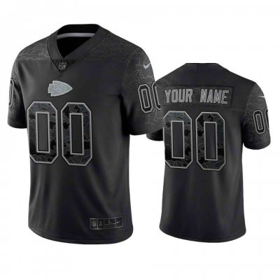 Men's Kansas City Chiefs Active Player Custom Black Reflective Limited Stitched Football Jersey