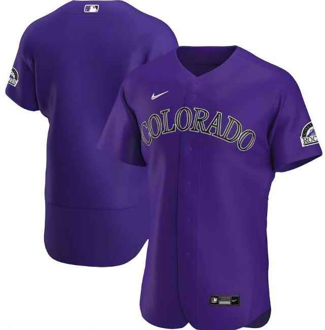 Men's Colorado Rockies Blank Purple Flex Base Stitched Jersey